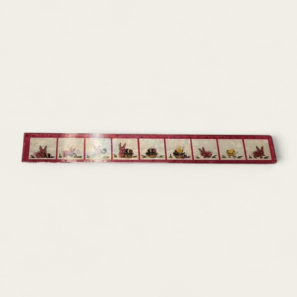 Vintage 1990’s Lenticular Ruler 12" Easter Multiplication Table